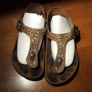 Silver Flower Design Birkenstock Gizeh